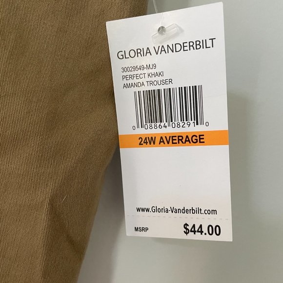 Women's Plus Size Gloria Vanderbilt Tan Trousers - Picture 2 of 5